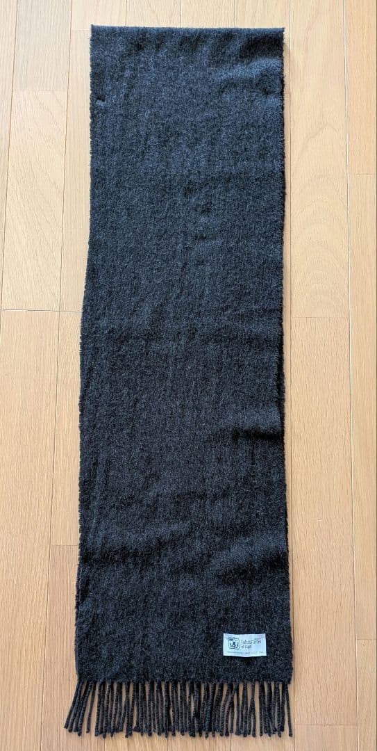Johnstons of Elgin カシミヤマフラー　ダークグレー