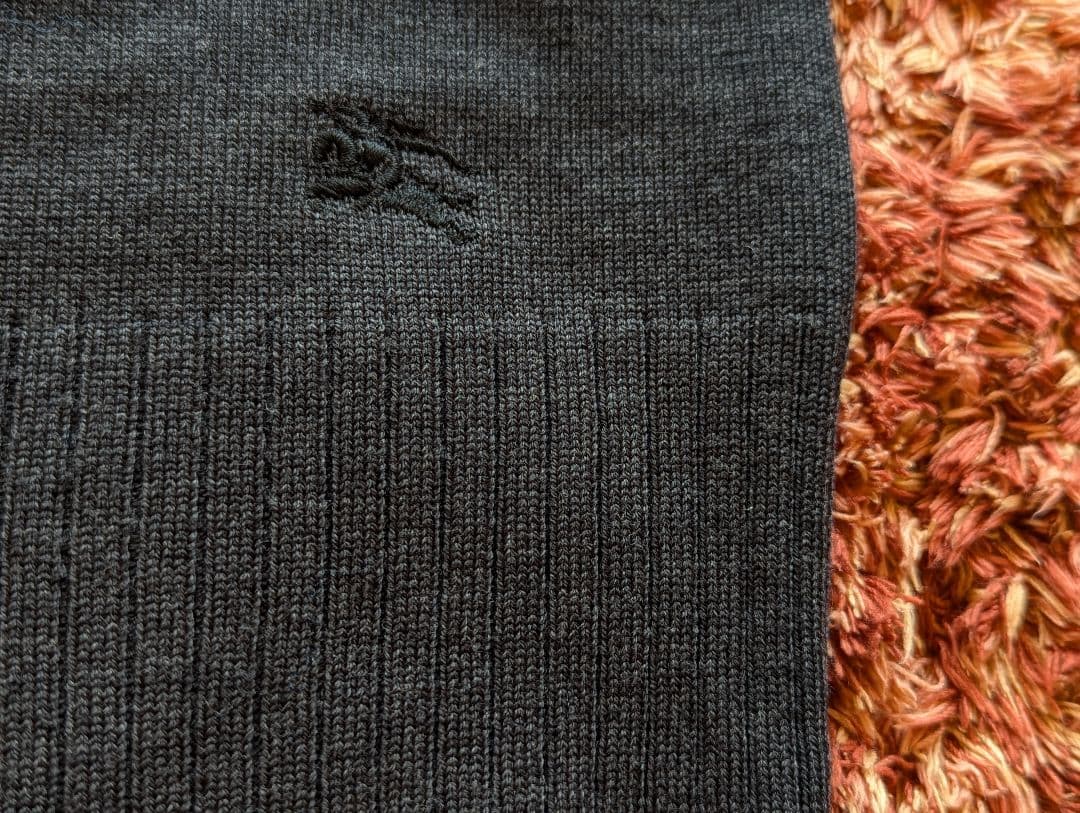 美品 バーバリー ロンドン ロゴ刺繍 カーディガン ダークグレー Size１