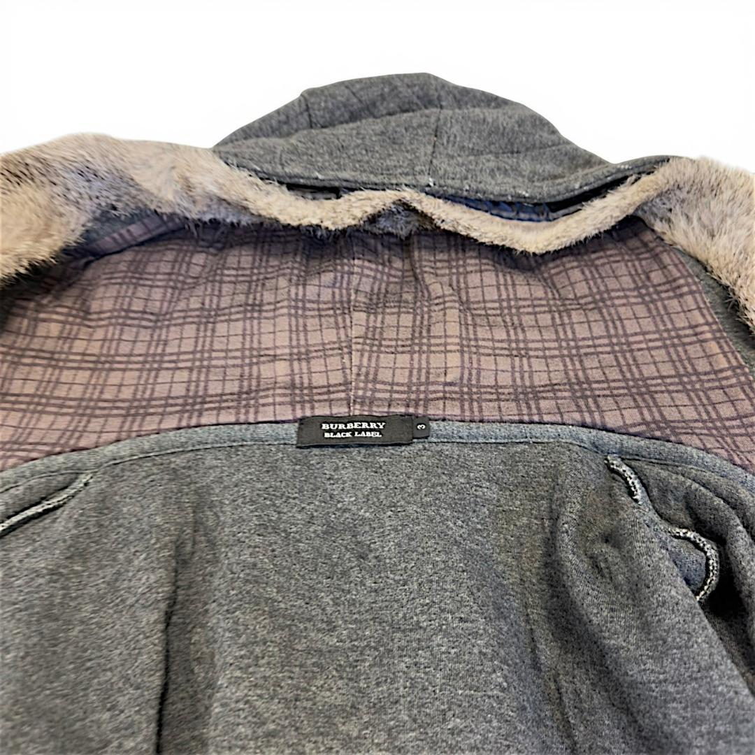BURBERRY BLACK LABEL ウール ノバチェック フード パーカー