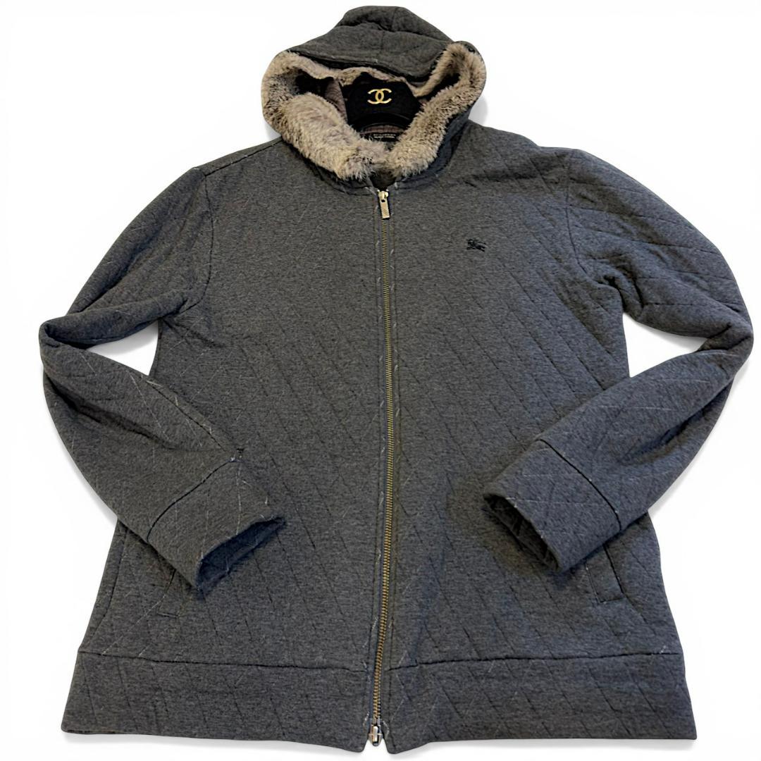 BURBERRY BLACK LABEL ウール ノバチェック フード パーカー