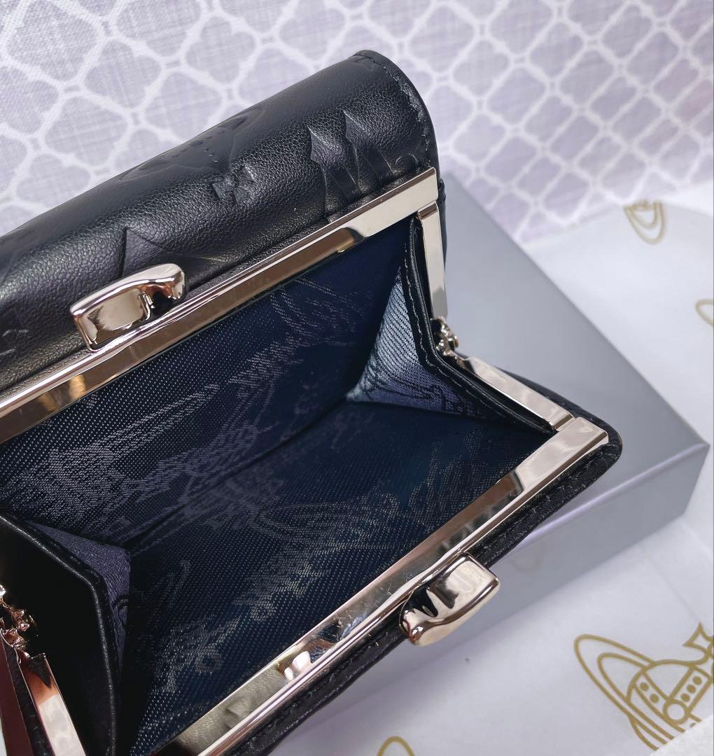 【☆内柄も素敵☆】Vivienne Westwood 三折財布 マット 黒