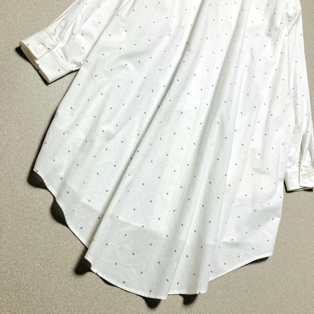 【新品✨近年】MM6 シャツワンピース 6ロゴ オーバーサイズ エムエムシックス