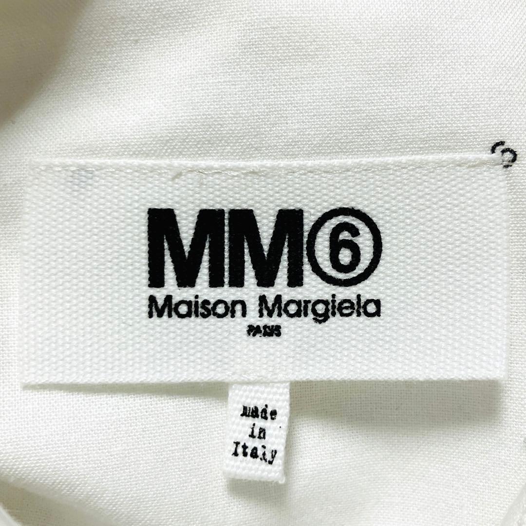 【新品✨近年】MM6 シャツワンピース 6ロゴ オーバーサイズ エムエムシックス