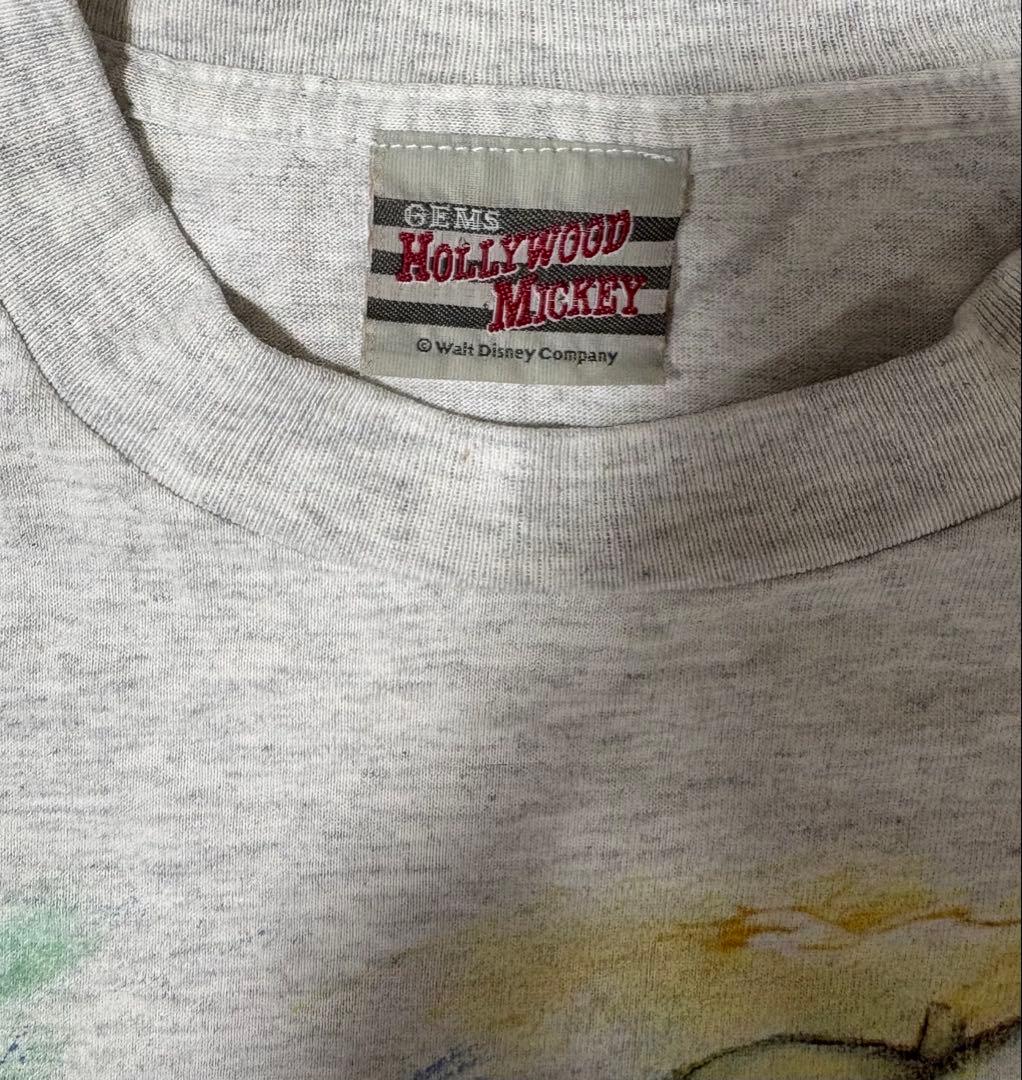 90s USA製 グーフィー Tシャツ グレー ハリウッドミッキー ディズニー