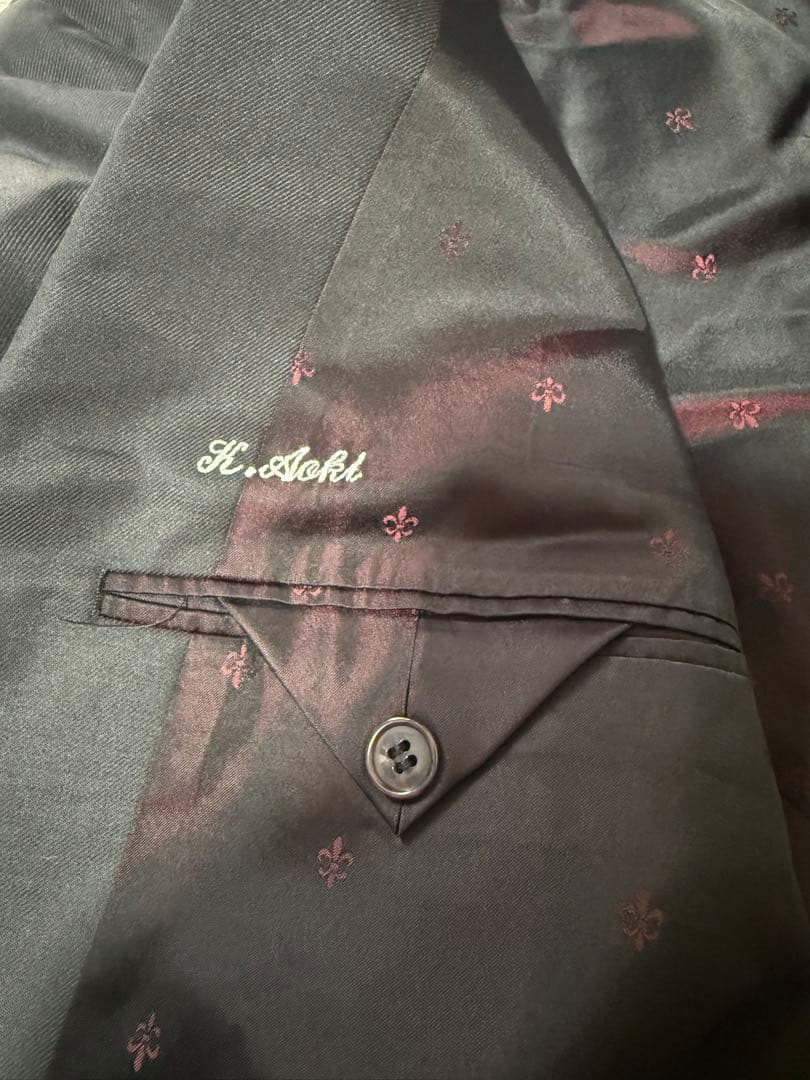 DUNHILL ダンヒル ウール ロゴ柄 裏地 テーラード ジャケット XL 黒