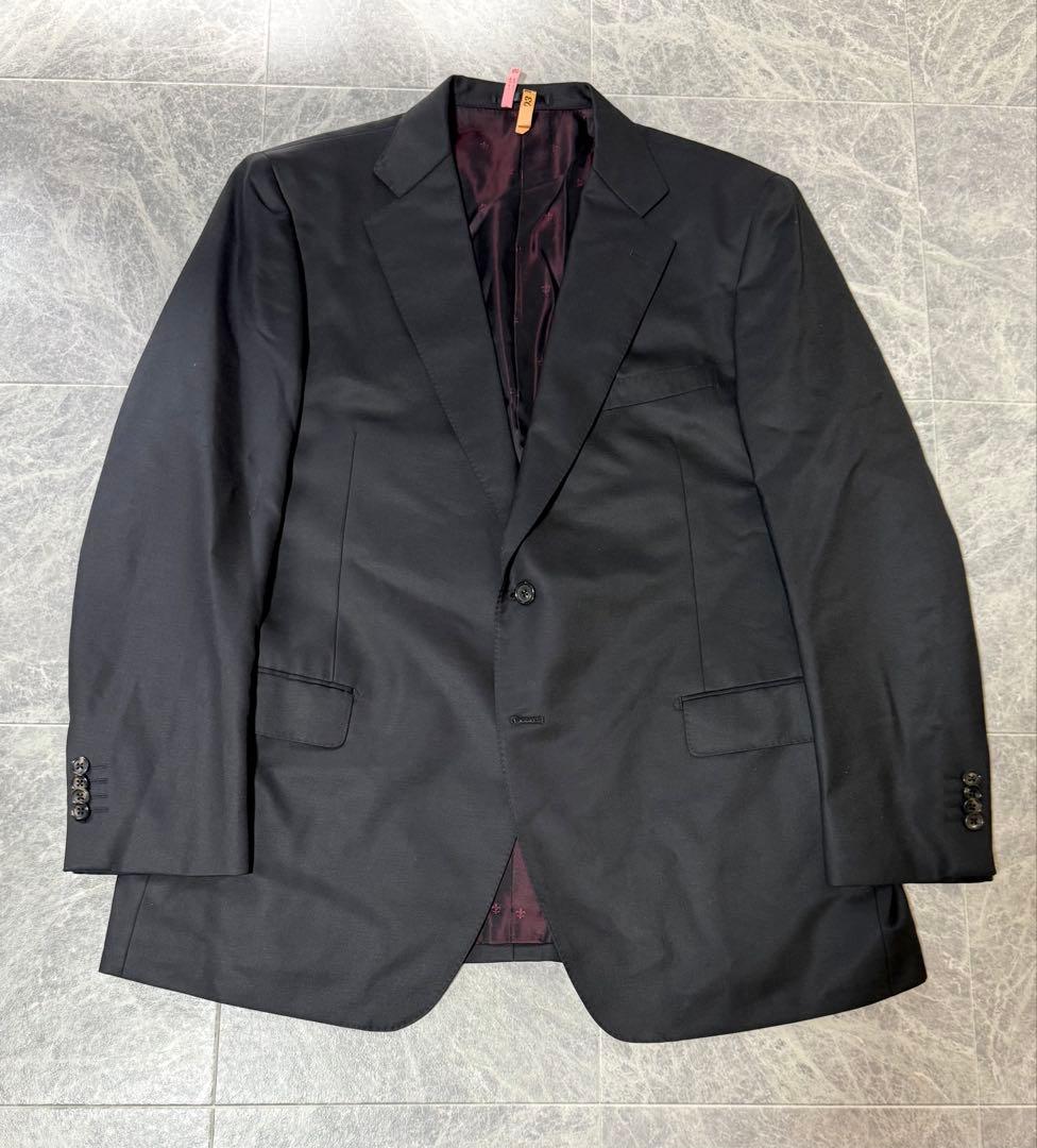 DUNHILL ダンヒル ウール ロゴ柄 裏地 テーラード ジャケット XL 黒