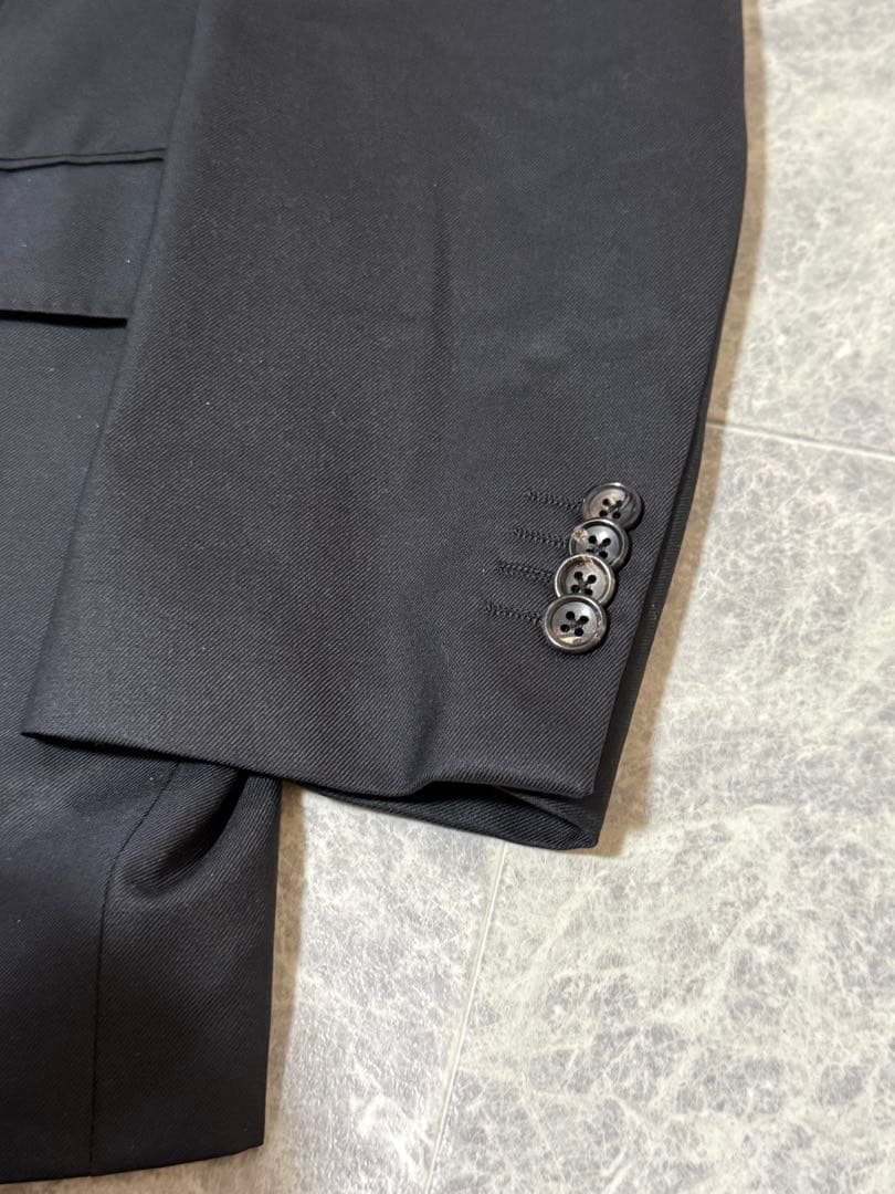 DUNHILL ダンヒル ウール ロゴ柄 裏地 テーラード ジャケット XL 黒
