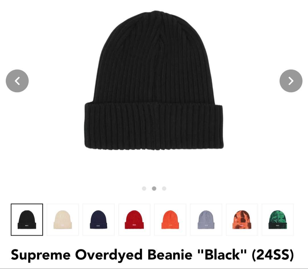 帽子 Supreme Overdyed Beanie \"Black\" (24SS)
