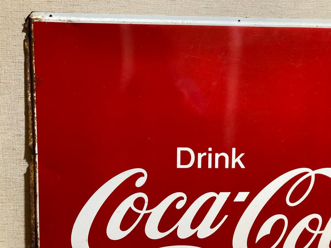【当時物】Coca-Cola コカコーラ 昭和レトロ ホーロー看板 特大91cm