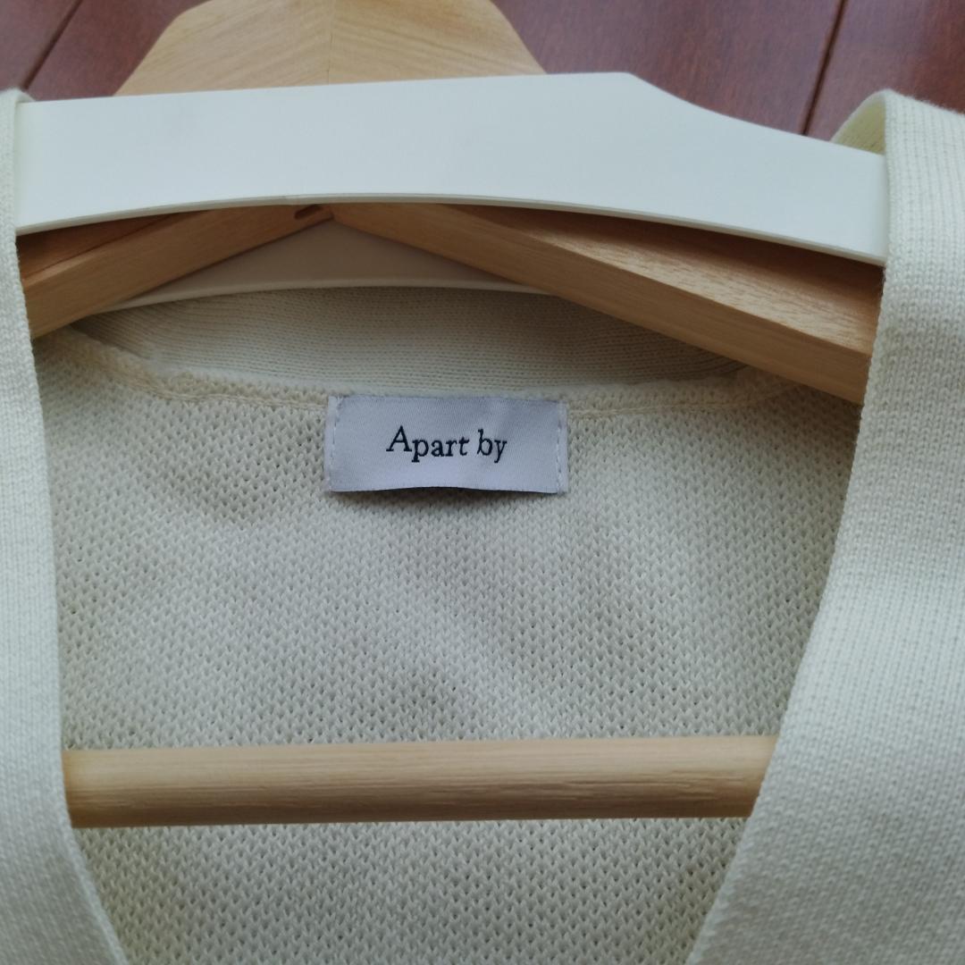 Apart by スウェットライクスポンジニットBIGカーディガンアイボリー