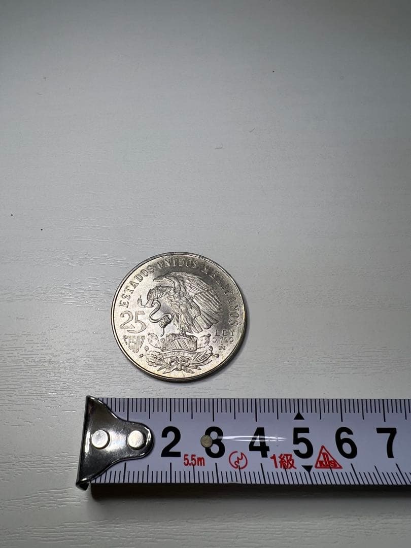 1968年　メキシコオリンピック　25ペソ　銀貨