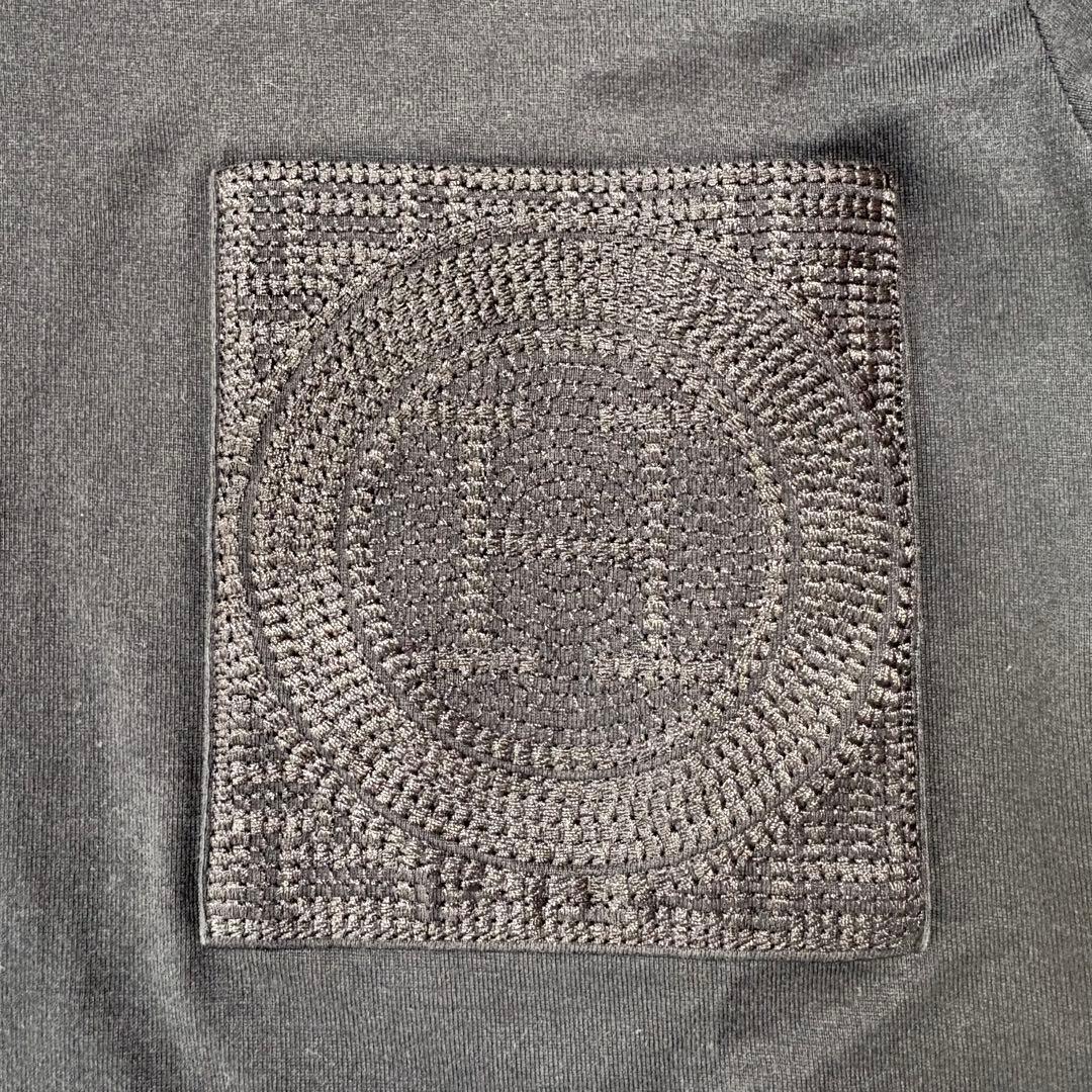 【未使用級】HERMES Tシャツ モザイク 刺繍ロゴ ブラック 36