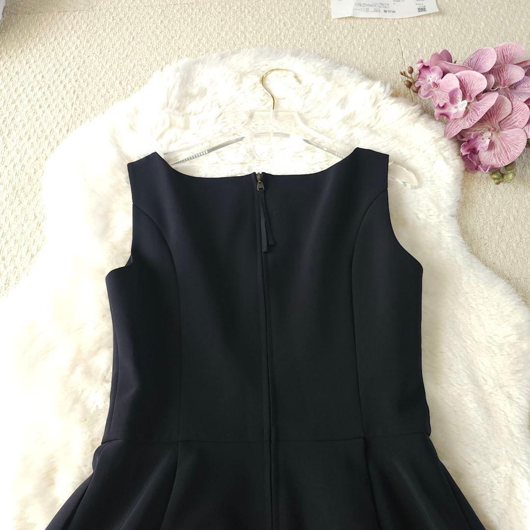 美品 FOXEY NEW YORK洗える バルーンフレアーワンピース 濃紺 38