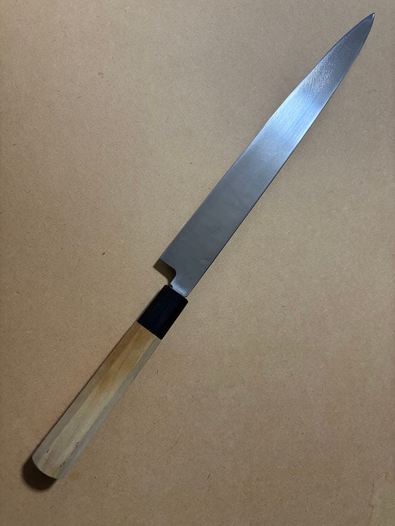 銀三　尺（300mm）　柳刃包丁　朴水牛八角柄