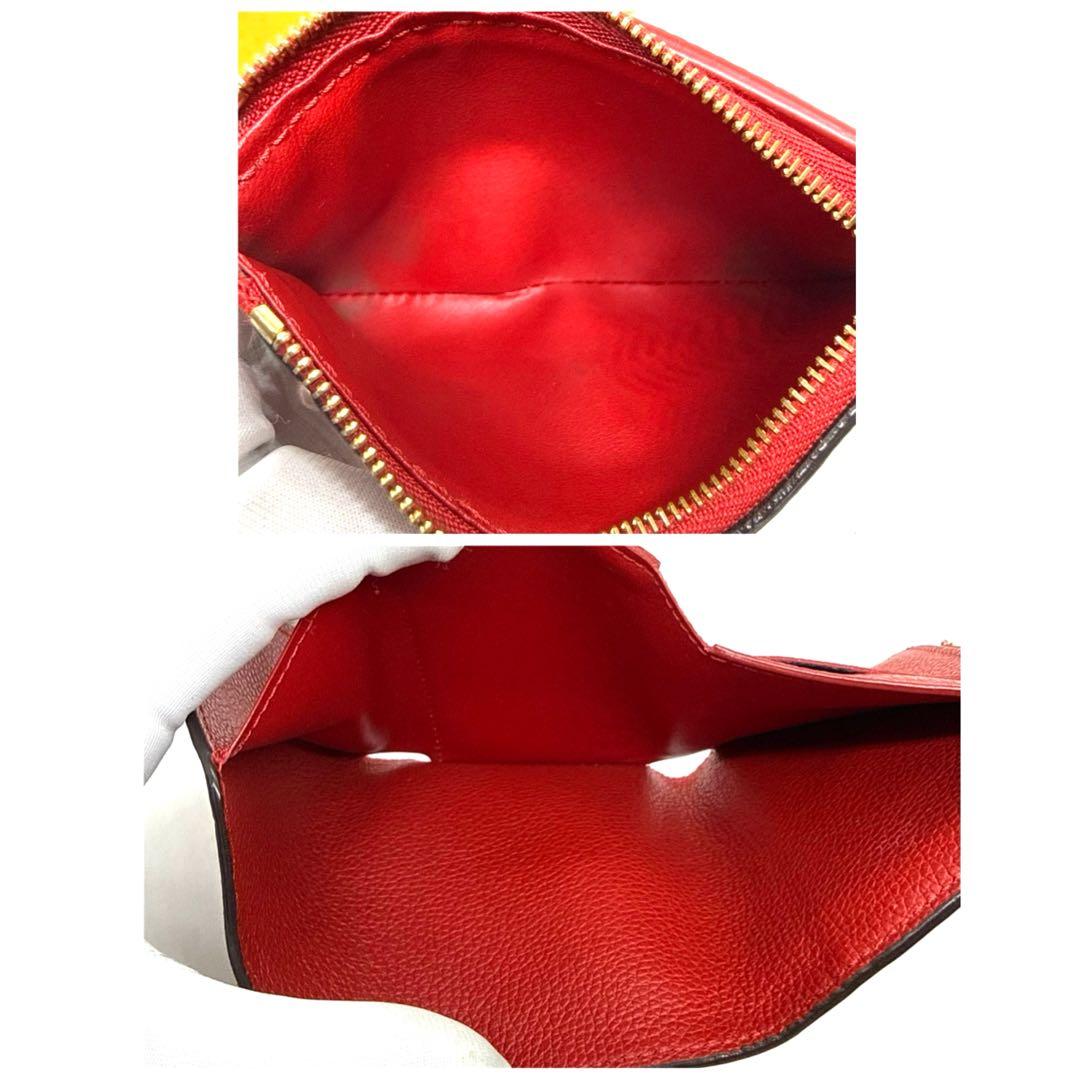 ルイヴィトン アンプラント ポルトフォイユ ヴィクトリーヌ 財布 赤
