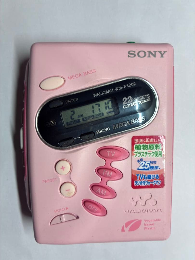 [動作品] SONY WM-FX202 ピンク カセットプレーヤー