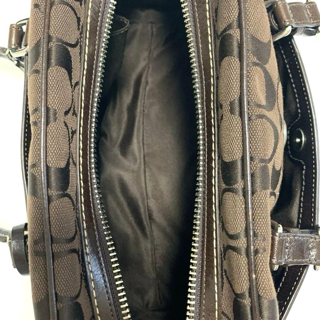 【未使用品】coachシグネイチャー　ミニボストン　ブラウン　保存袋　カード付