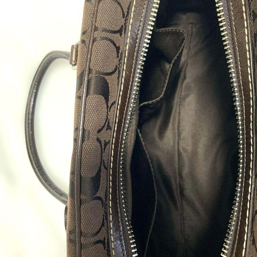 【未使用品】coachシグネイチャー　ミニボストン　ブラウン　保存袋　カード付