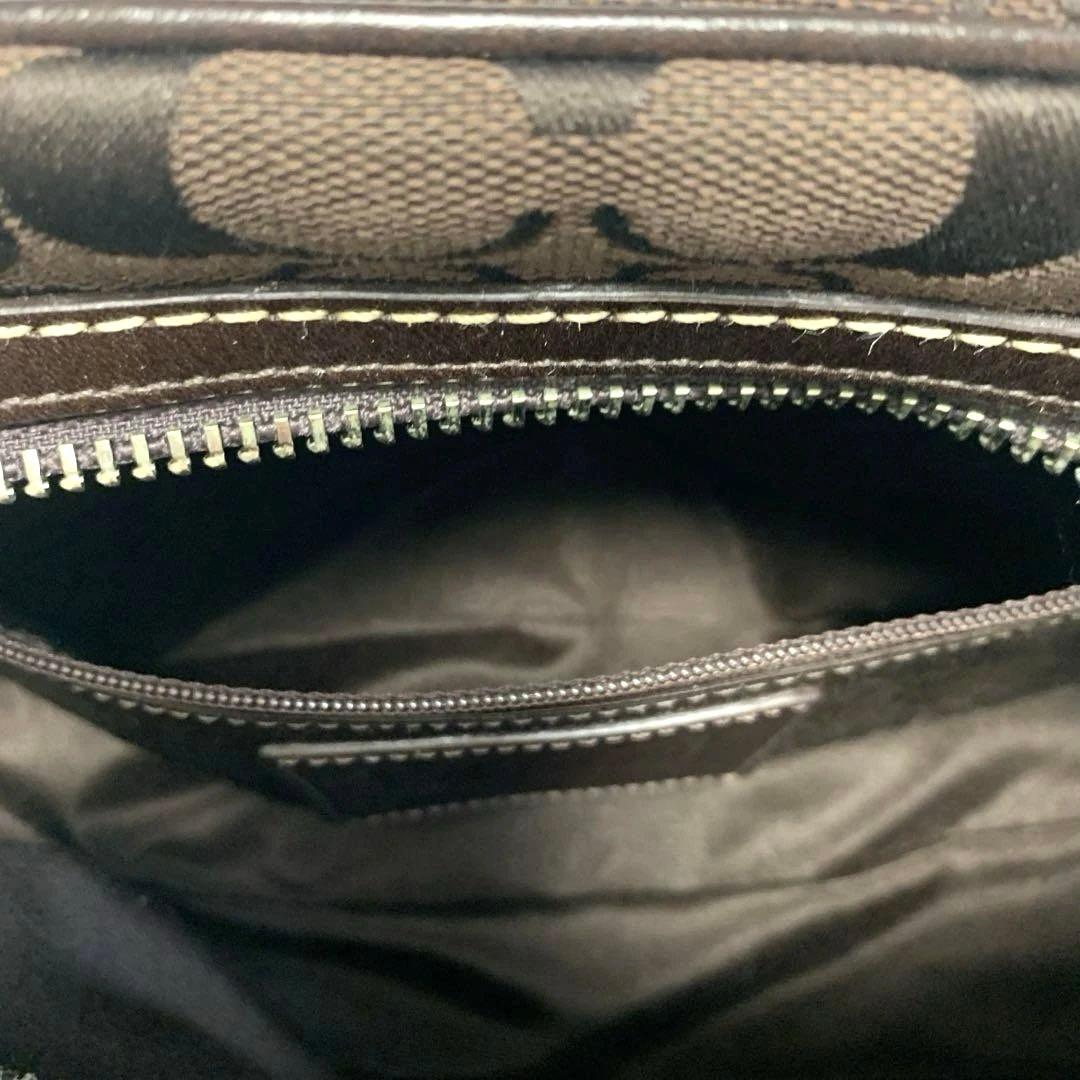 【未使用品】coachシグネイチャー　ミニボストン　ブラウン　保存袋　カード付