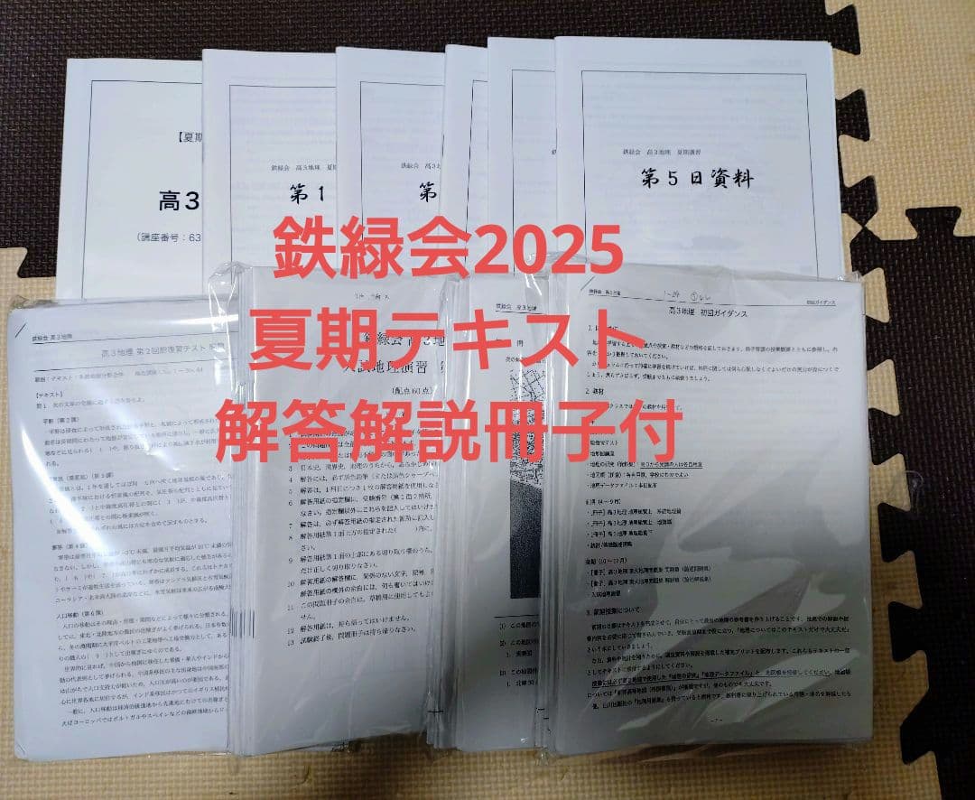 鉄緑会2025 地理総覧3冊セット&講義プリ付＋夏期講習テキ解答解説冊子付