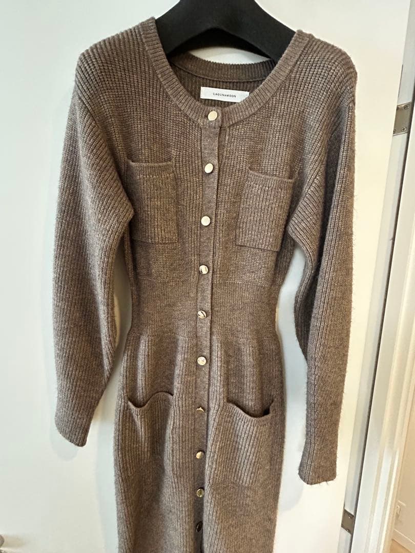 【美品】ラグナムーン　ブラウン　ニットワンピース