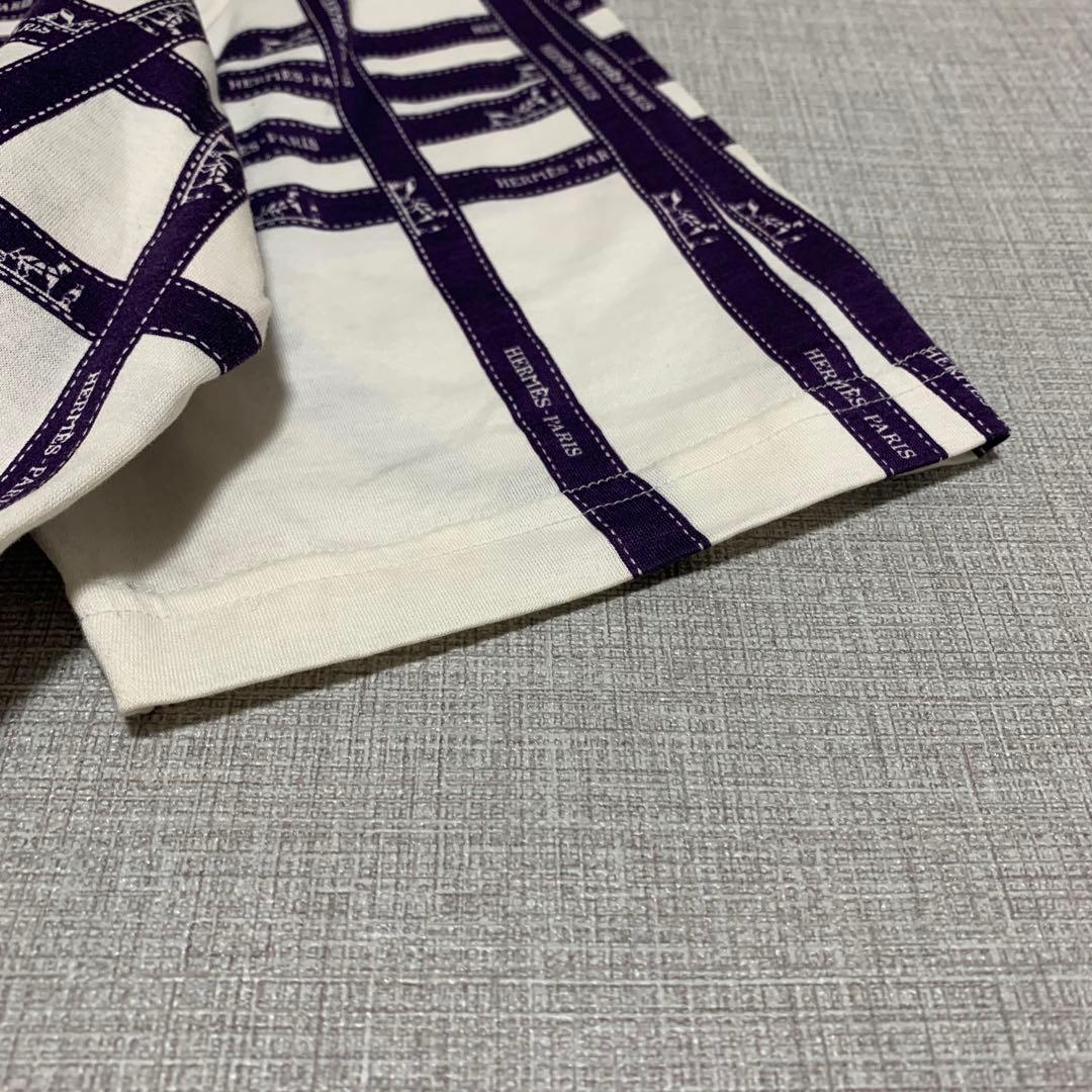 HERMES エルメス リボン柄半袖Tシャツ トップス カットソー