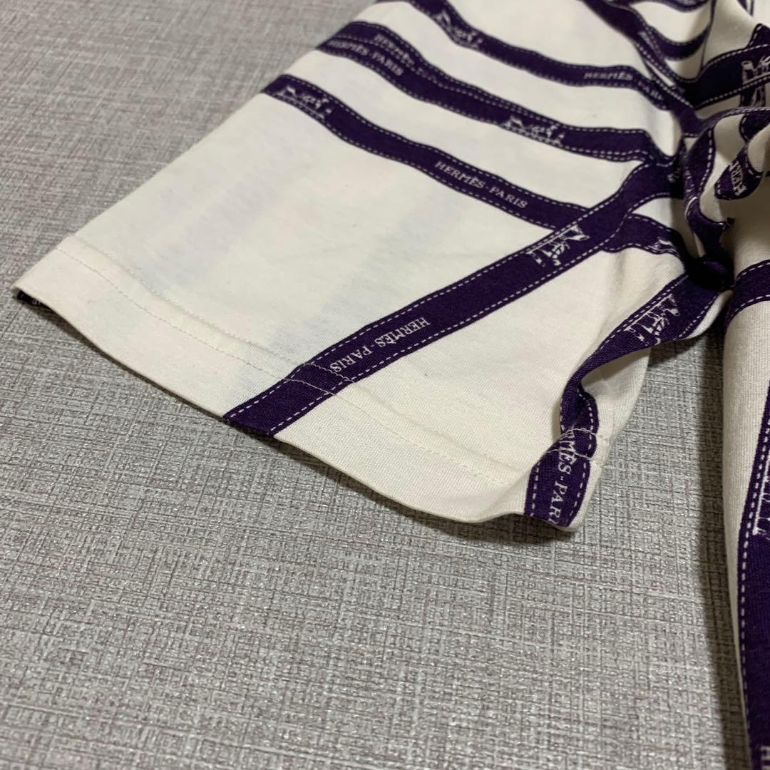 HERMES エルメス リボン柄半袖Tシャツ トップス カットソー