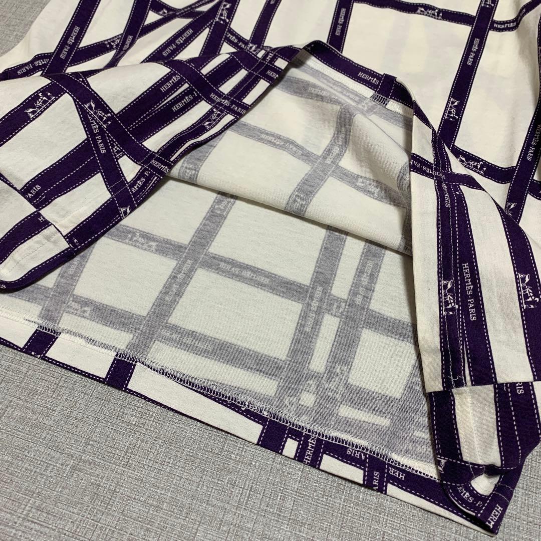 HERMES エルメス リボン柄半袖Tシャツ トップス カットソー