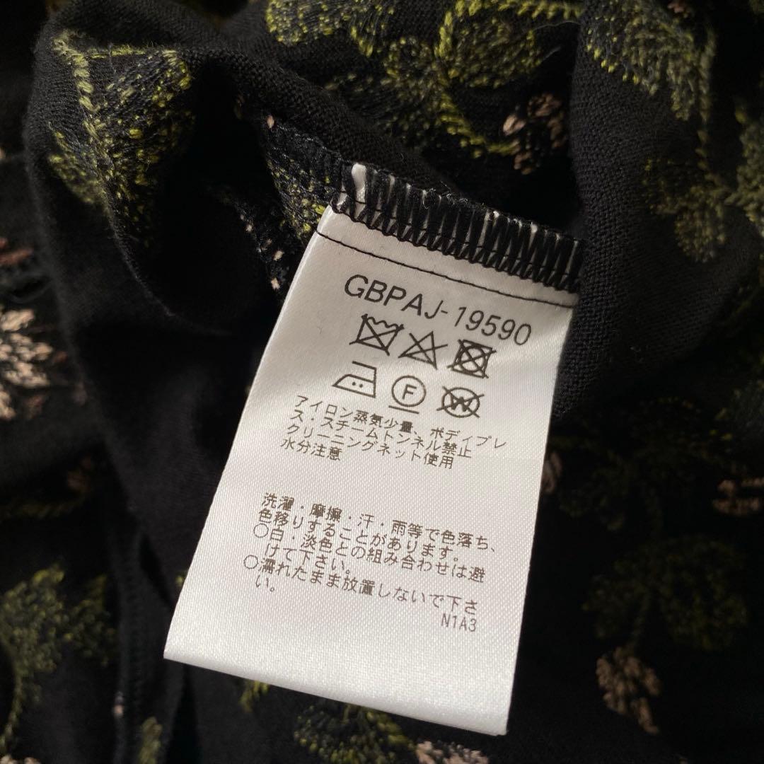 美品 Sybilla シビラ 花柄 刺繍 ニット ワンピース 黒 L