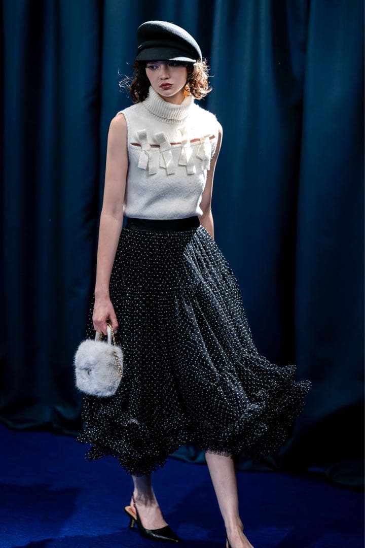 2way dot bloom skirt sheller♡