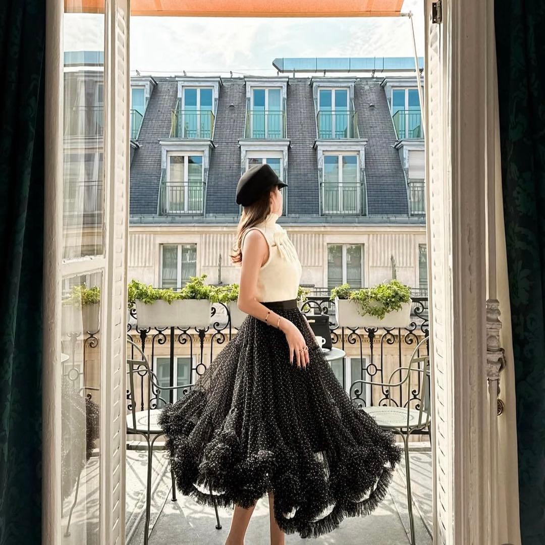 2way dot bloom skirt sheller♡