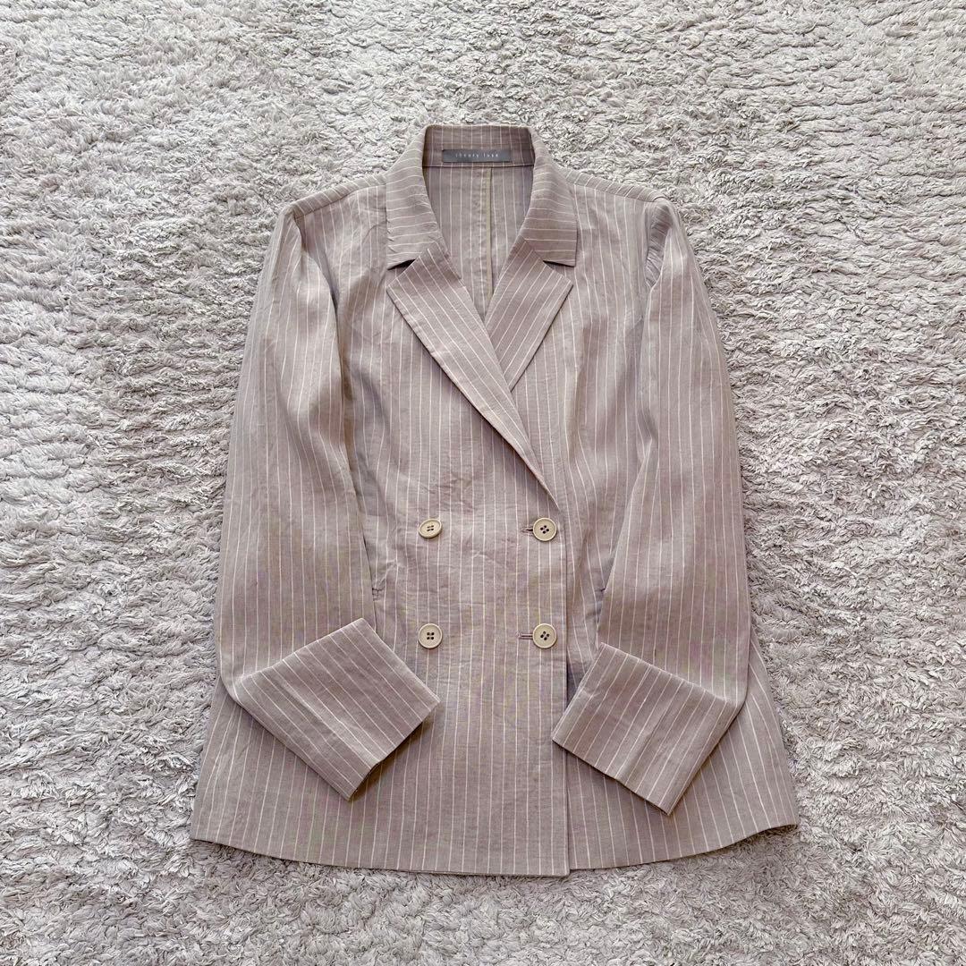 セオリーリュクス：美品【リネン＆レーヨン混×ストレッチ】ダブルブレストジャケット