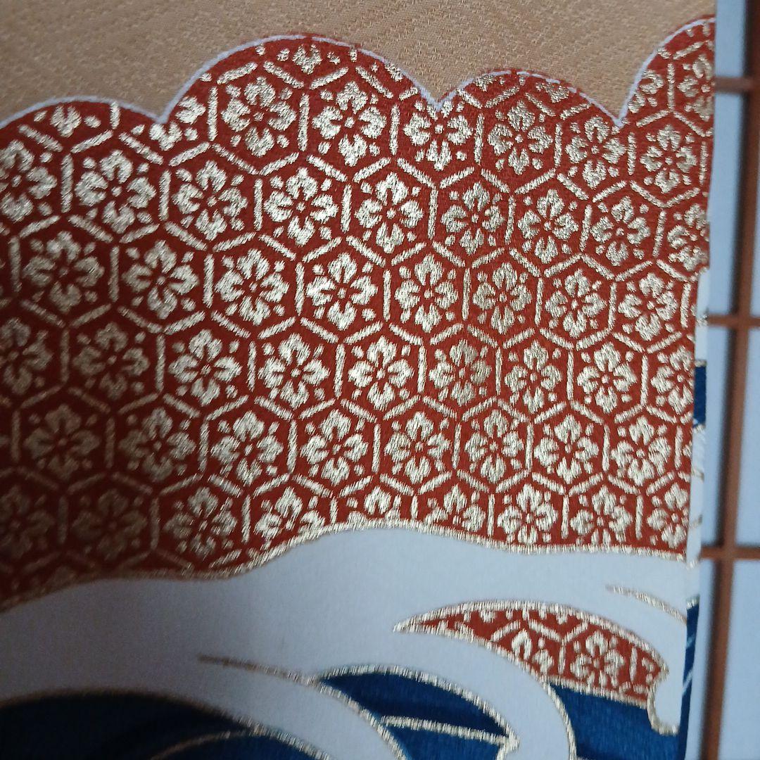 お宮参り　波と鷹の刺繍 着物　長襦袢付き 昭和レトロ