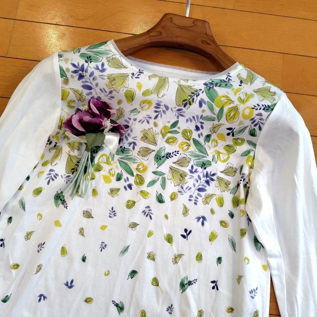 M*)様 レリアン 近年モデル ボタニカルリーフプリント カットソー11L