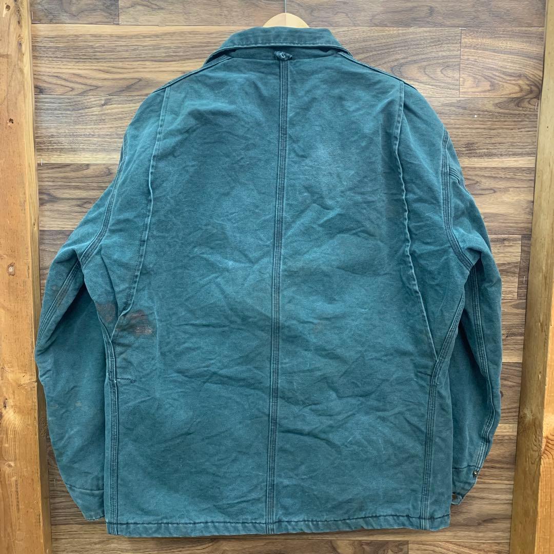 中古 90s Carhartt ミシガンチョアコート 企業ロゴ 刺繍 USA製