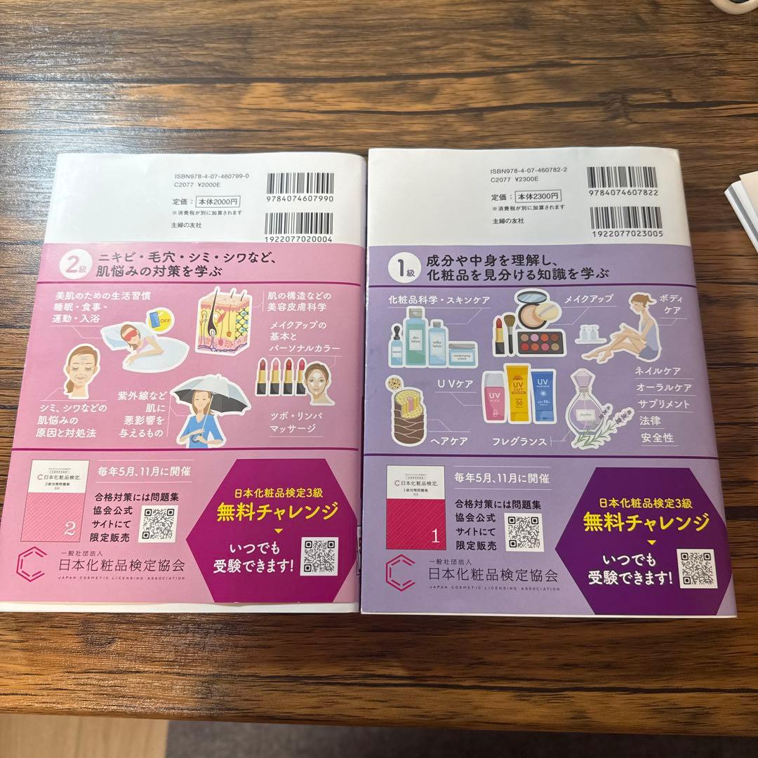 日本化粧品検定 1＆2級対策テキスト&問題集 4冊セット