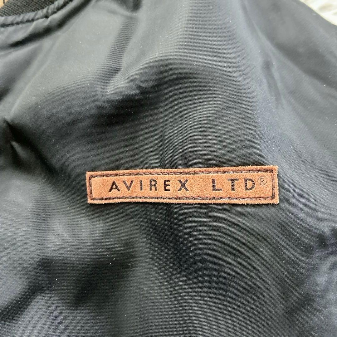 AVIREX MA-1 バックロゴ 胸タグ　黒 アーチロゴ　Mサイズ