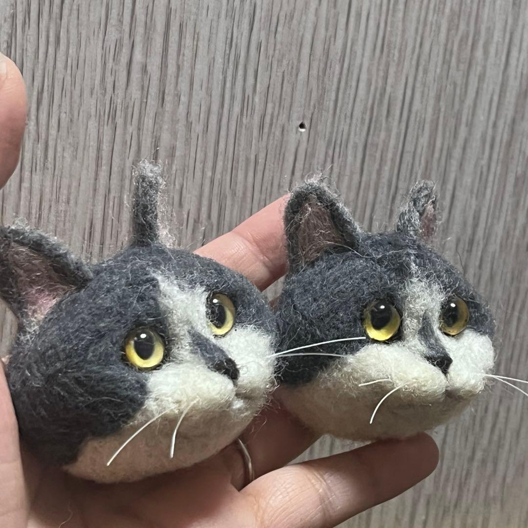 【りえ】 羊毛フェルト 猫 キーホルダー