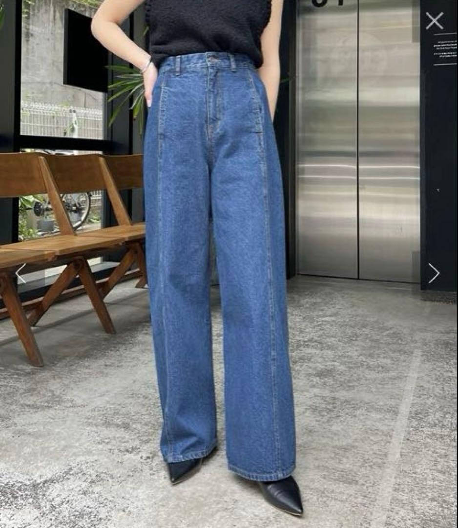 カプリシュレマージュ 切替ワイドストレートデニム 36サイズ