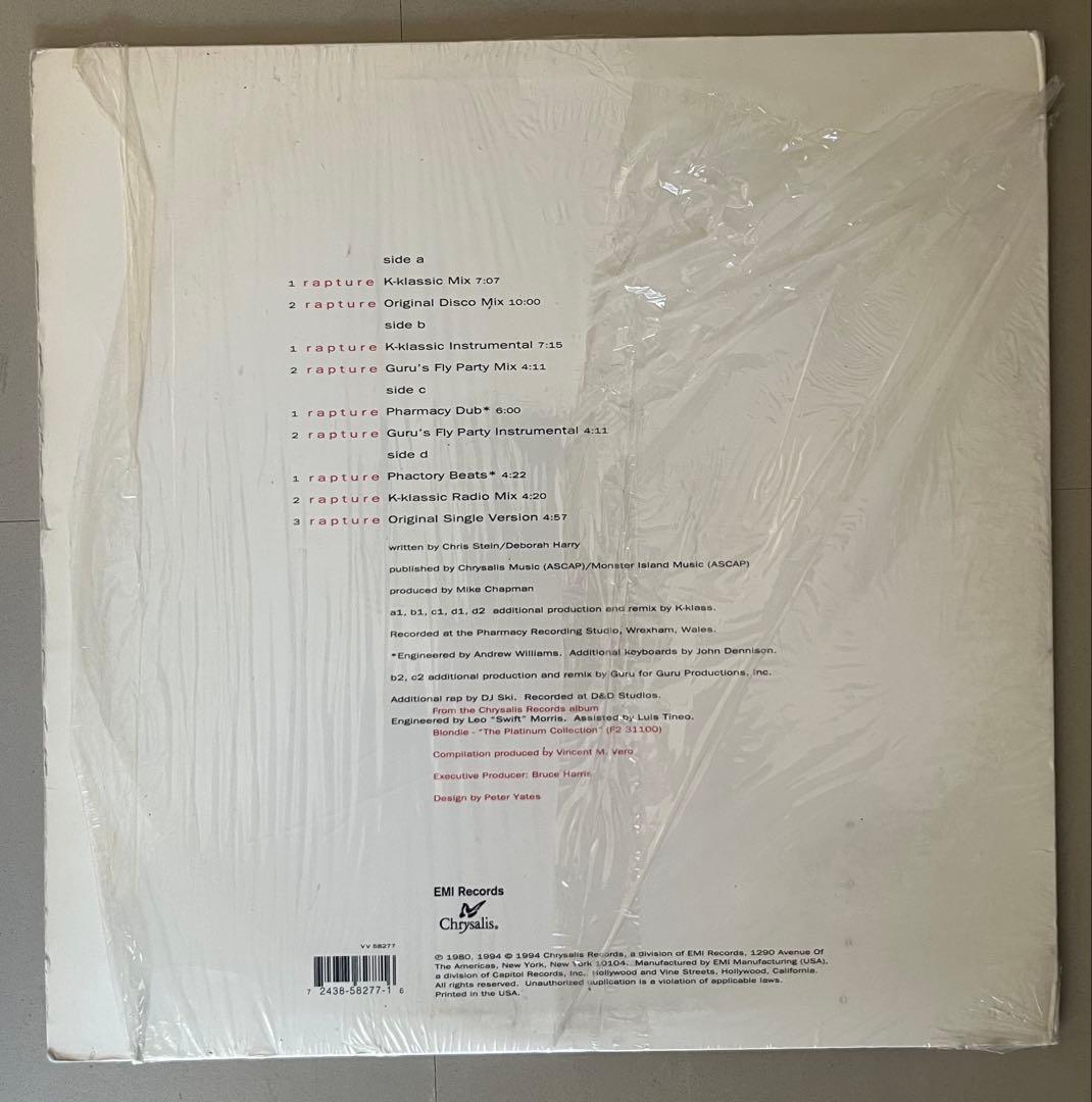 洋楽 US2LP Blondie / Rapture Remix