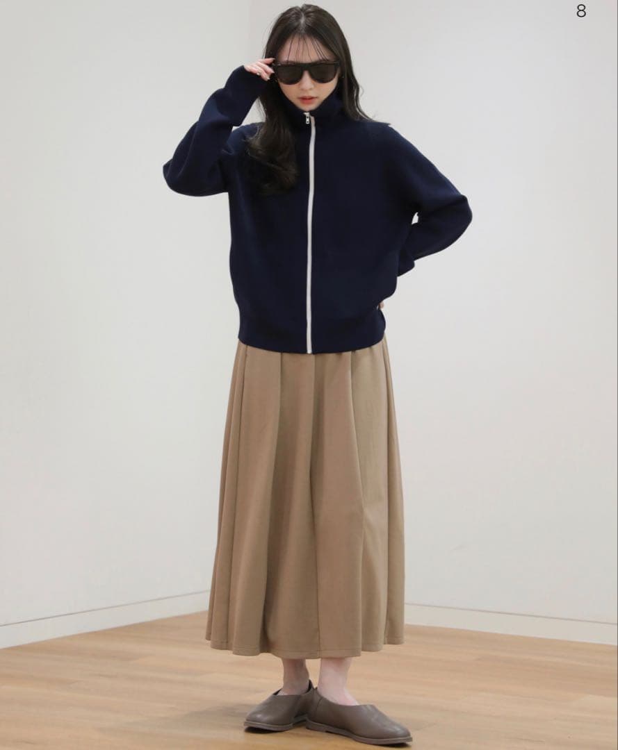 新品 ユニクロ C ミラノリブフルジップカーディガン XXL 69NAVY