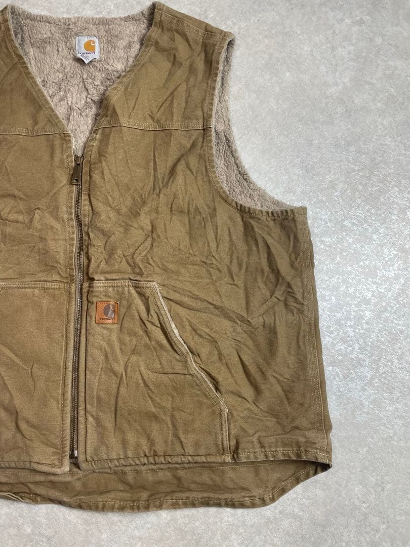 Carharttカーハート ダック ボアベスト メキシコ製2XL フェード古着