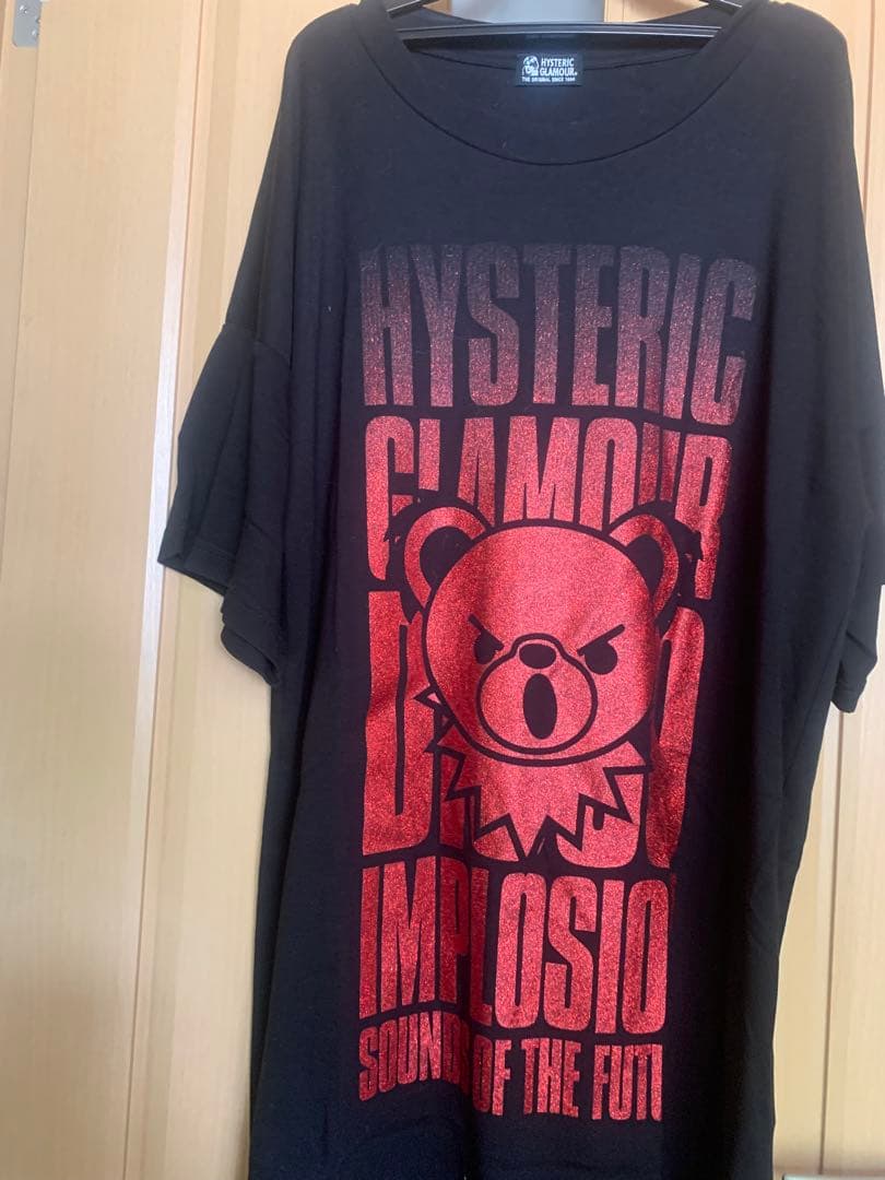 ヒステリックグラマーファックベアヒスベアラメオーバーサイズTシャツ