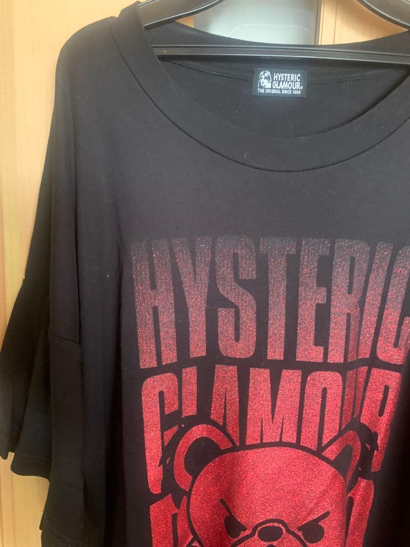 ヒステリックグラマーファックベアヒスベアラメオーバーサイズTシャツ
