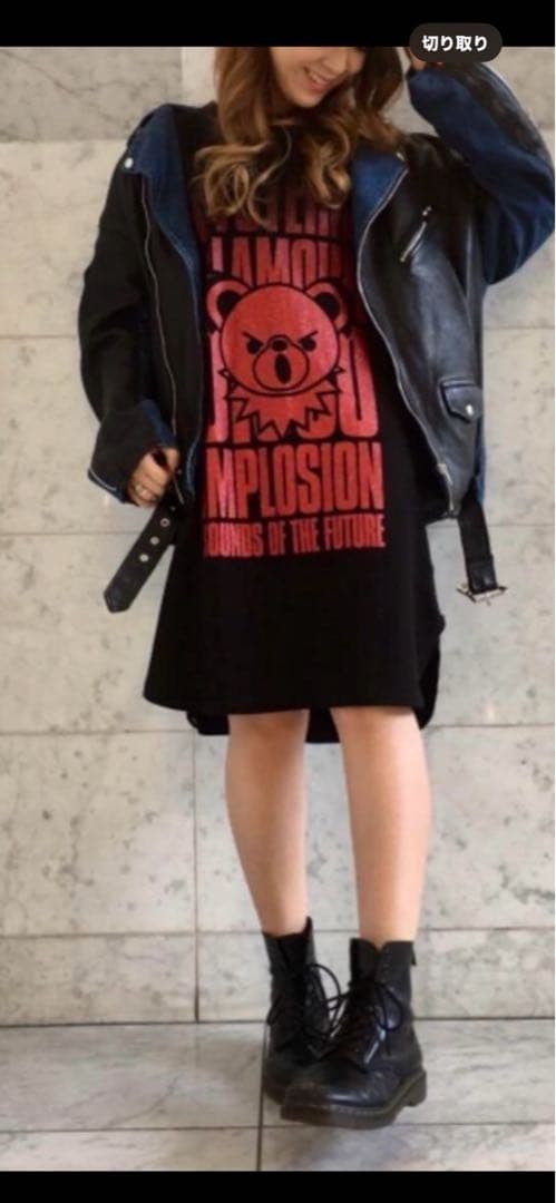 ヒステリックグラマーファックベアヒスベアラメオーバーサイズTシャツ