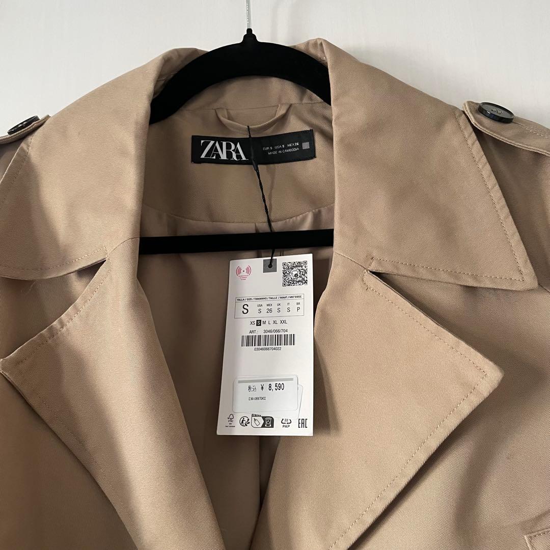 【新品タグ付き】ZARA ザラ　ショートトレンチコート　Sサイズ