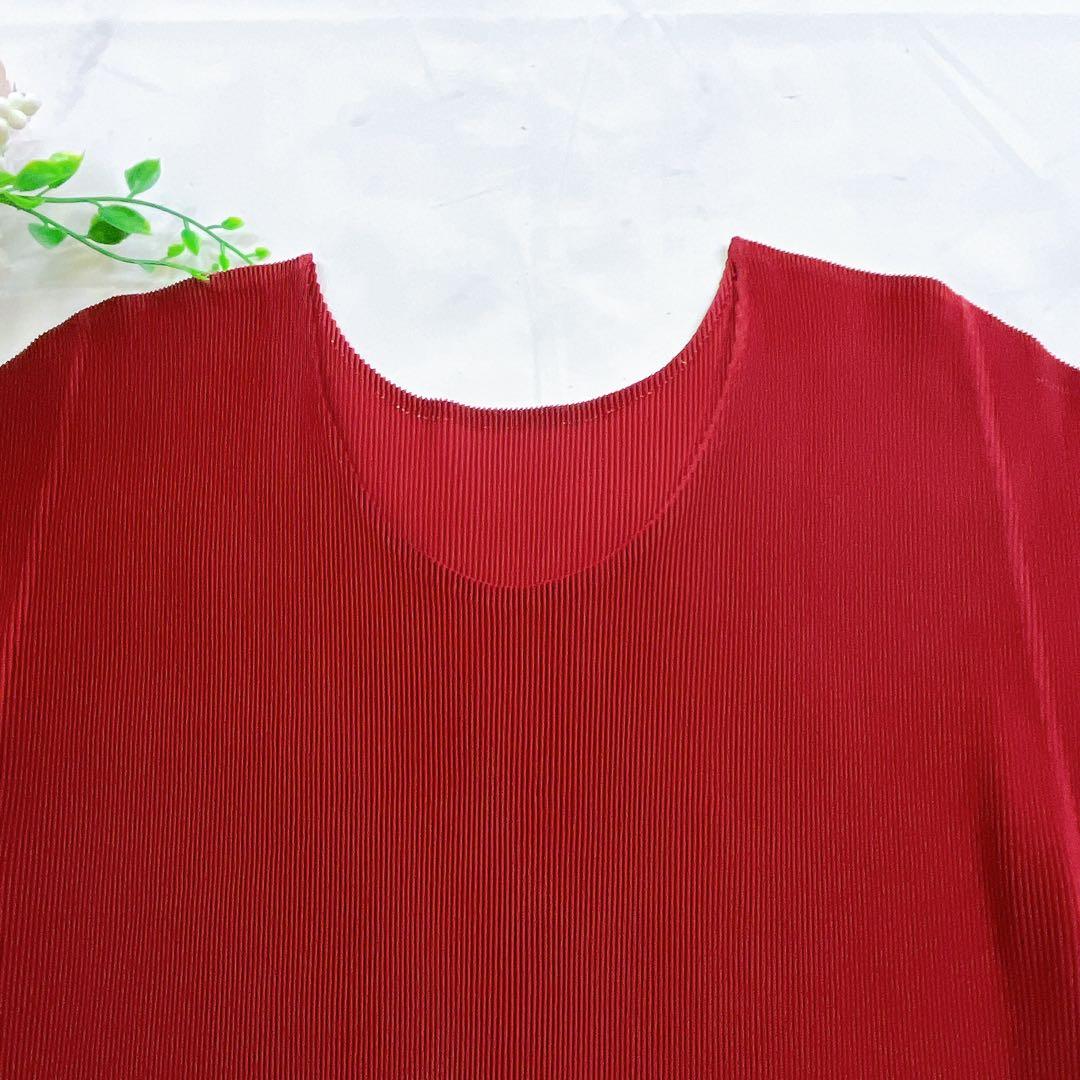未使用級✨プリーツプリーズ カットソー Tシャツ 半袖 フレンチスリーブ クルー