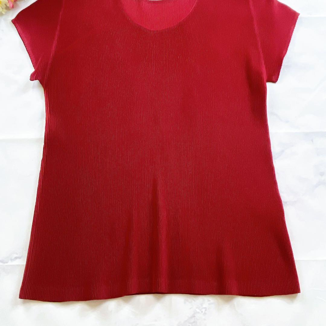 未使用級✨プリーツプリーズ カットソー Tシャツ 半袖 フレンチスリーブ クルー