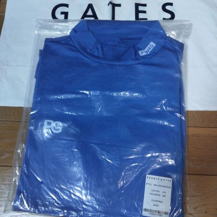 ⭐新品未使用⭐PEARLYGATES⭐半袖⭐モック⭐青⭐サイズ5⭐
