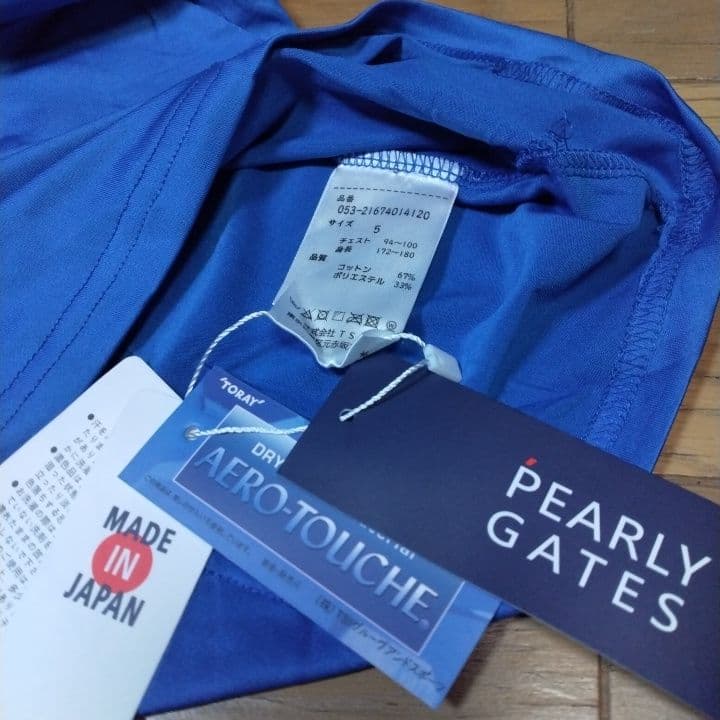 ⭐新品未使用⭐PEARLYGATES⭐半袖⭐モック⭐青⭐サイズ5⭐